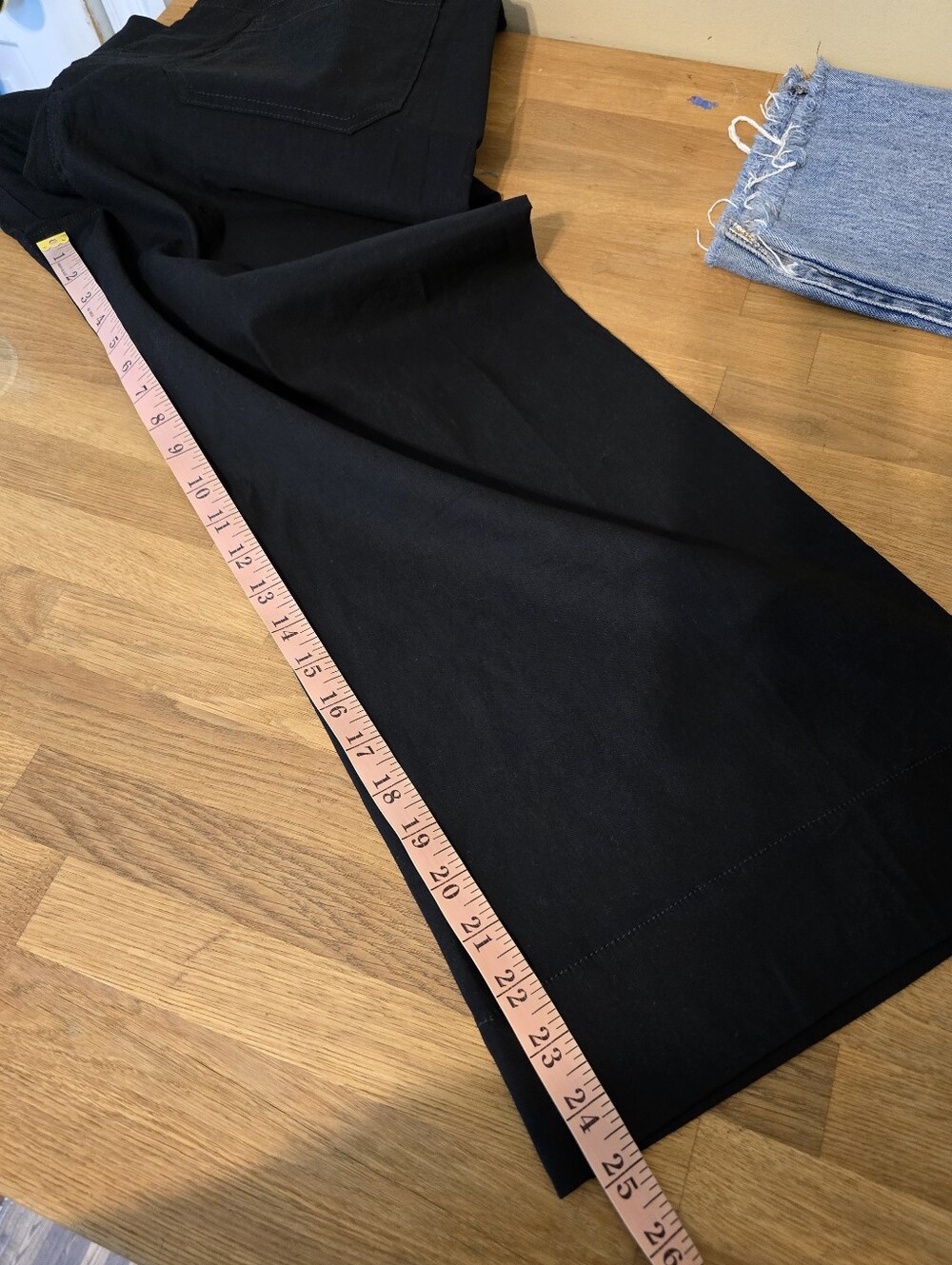 Maeve The Colette Pants Black Wide Leg Cropped High Rise Size 33 Magic Fabric - Picture 13 of 14